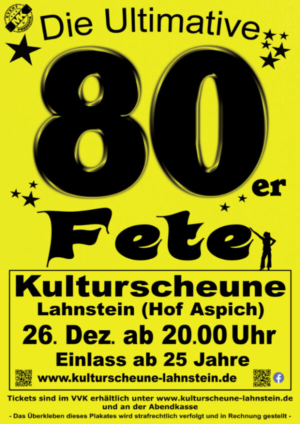 80er Fete „Das Original“ – Tanz die Gans weg