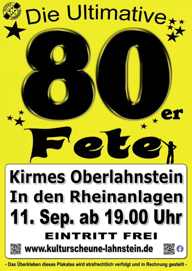 80er Fete zur Oberlahnsteiner Kirmes